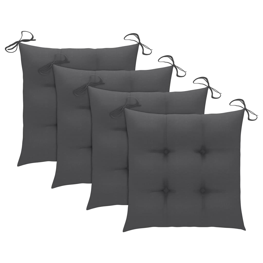 Klappstühle mit Kissen, 4-teilig, Massivholz Teakholz