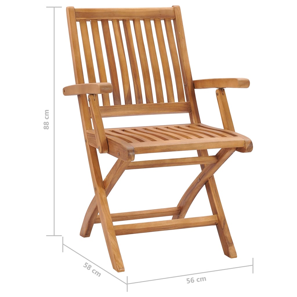 Klappstühle mit Kissen, 4-teilig, Massivholz Teakholz