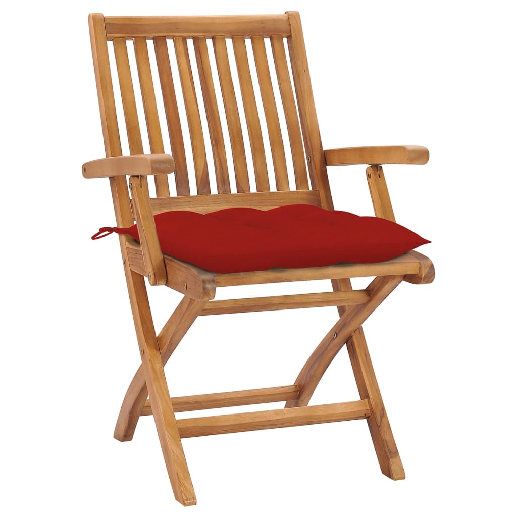 Klappstühle mit Kissen, 4-teilig, Massivholz Teakholz