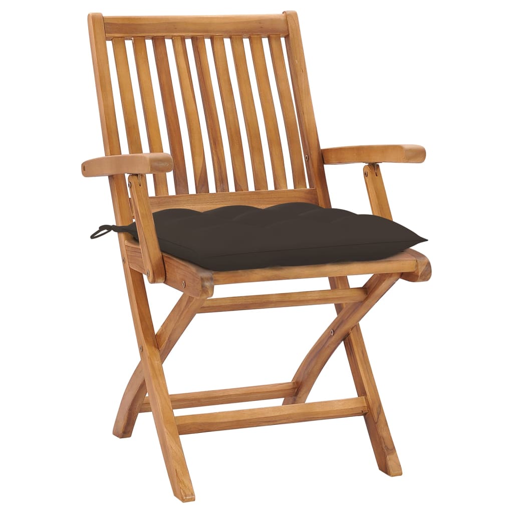 Klappstühle mit Kissen, 4-teilig, Massivholz Teakholz