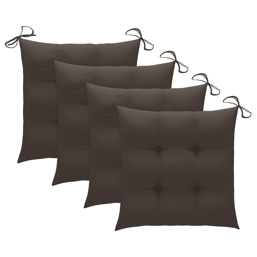 Klappstühle mit Kissen, 4-teilig, Massivholz Teakholz