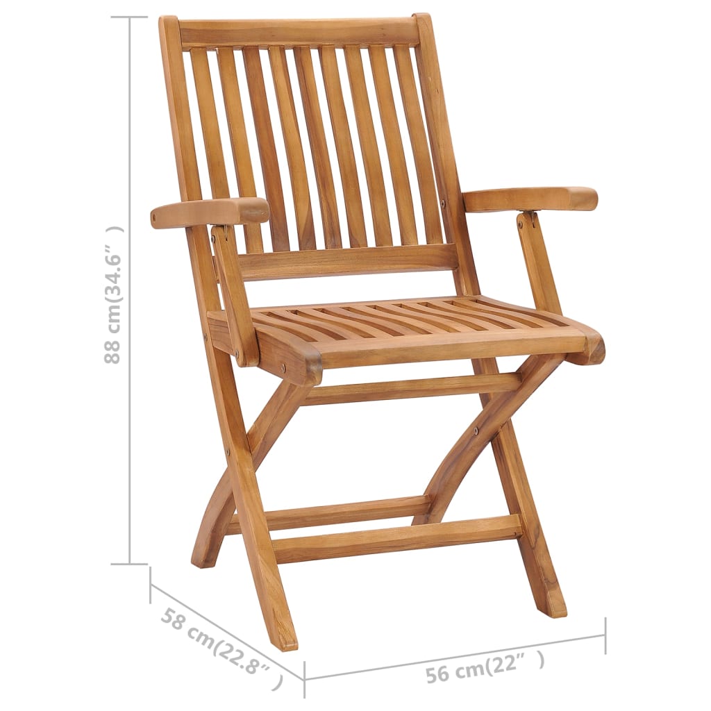 Klappstühle mit Kissen, 4-teilig, Massivholz Teakholz