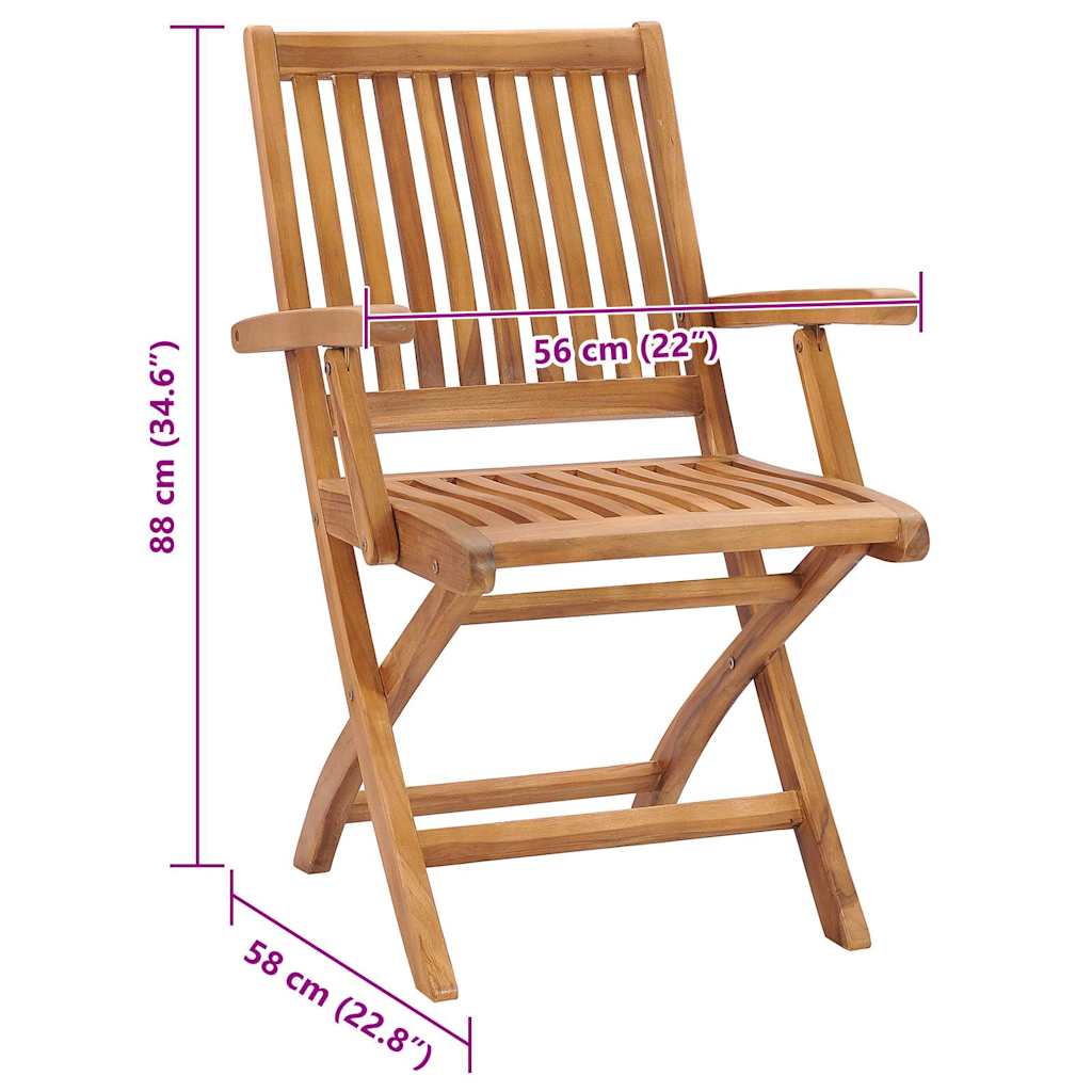 Klappstühle mit Kissen, 6-teilig, Massivholz Teakholz
