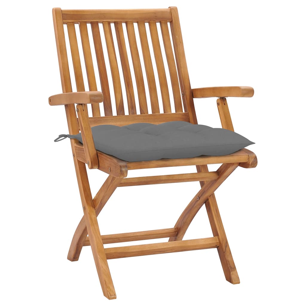 Klappstühle mit Kissen, 6-teilig, Massivholz Teakholz