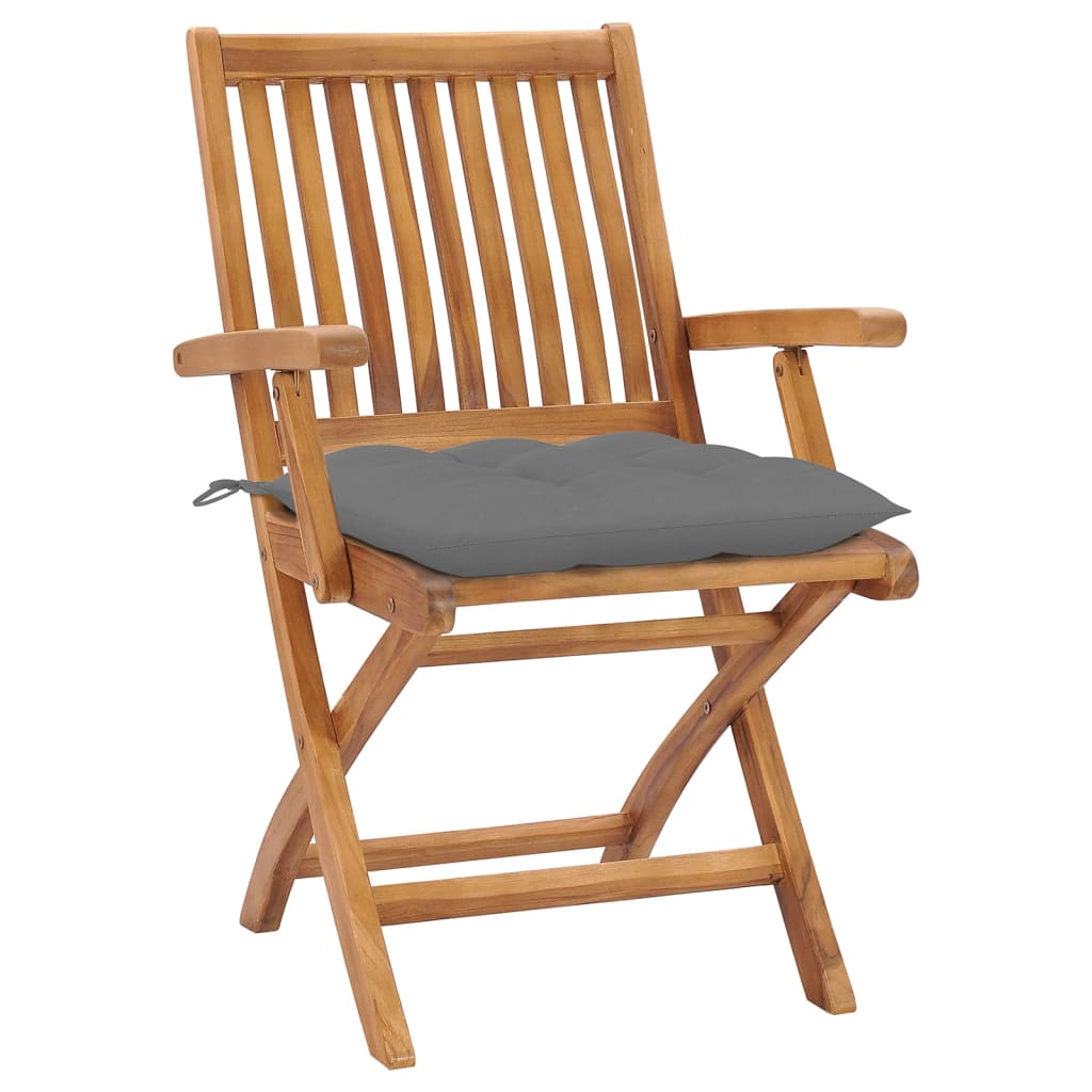 Klappstühle mit Kissen, 8-teilig, Massivholz Teakholz