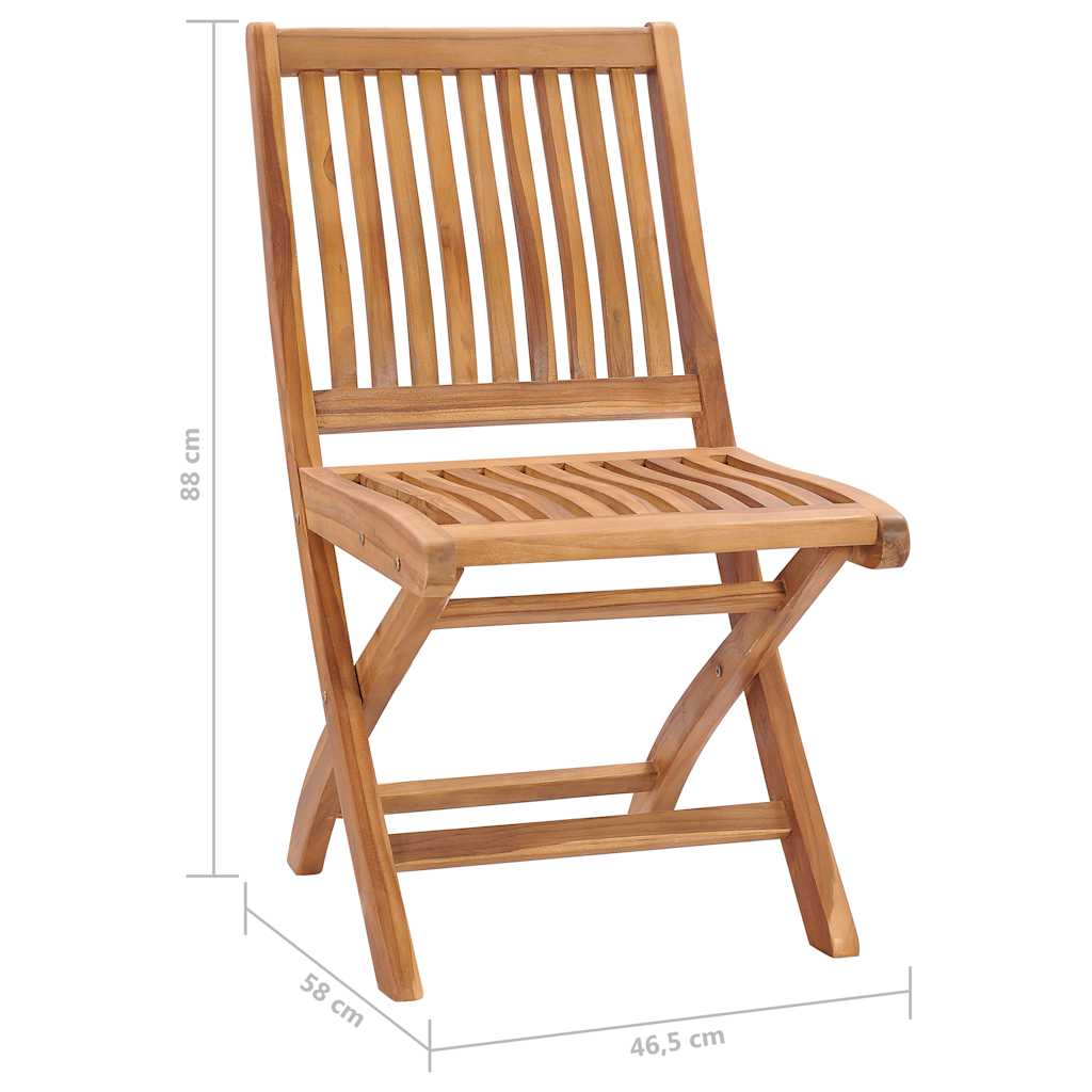 Klappstühle, 4 Stück, Massivholz Teakholz