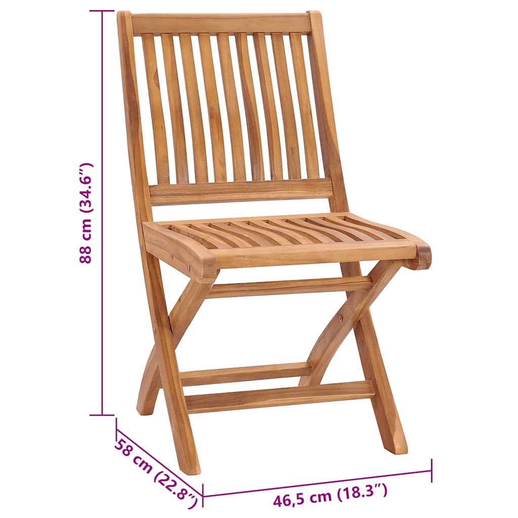 Klappstühle mit Kissen, 4-teilig, Massivholz Teakholz