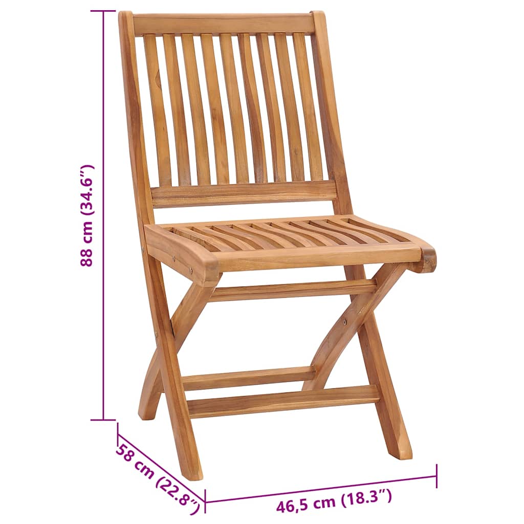Klappstühle mit Kissen, 4-teilig, Massivholz Teakholz