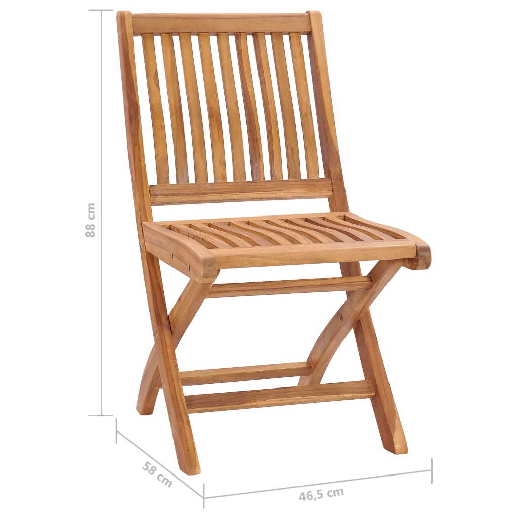 Klappstühle mit Kissen, 4-teilig, Massivholz Teakholz