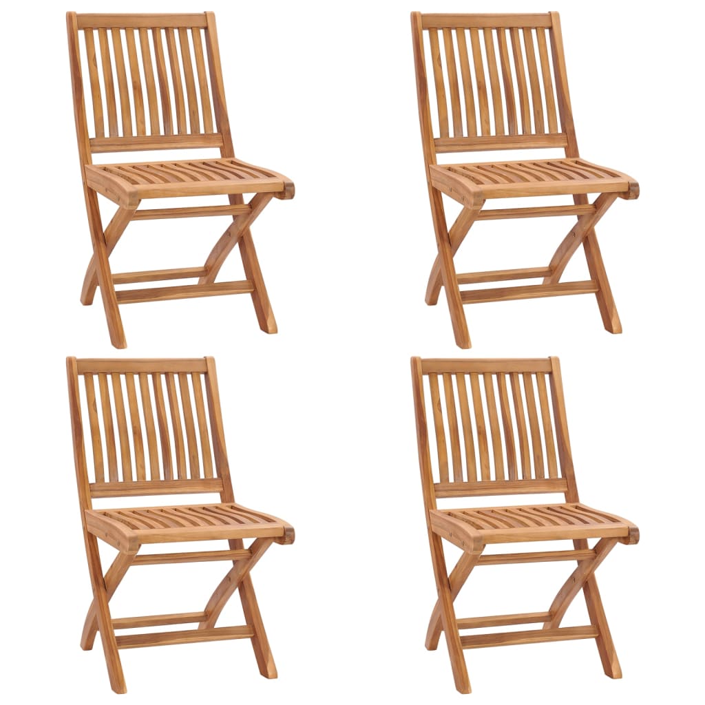 Klappstühle mit Kissen, 4-teilig, Massivholz Teakholz