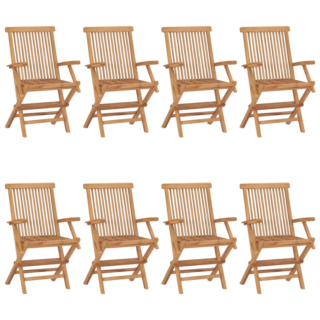 Klappstühle, 8-teilig, Massivholz Teakholz