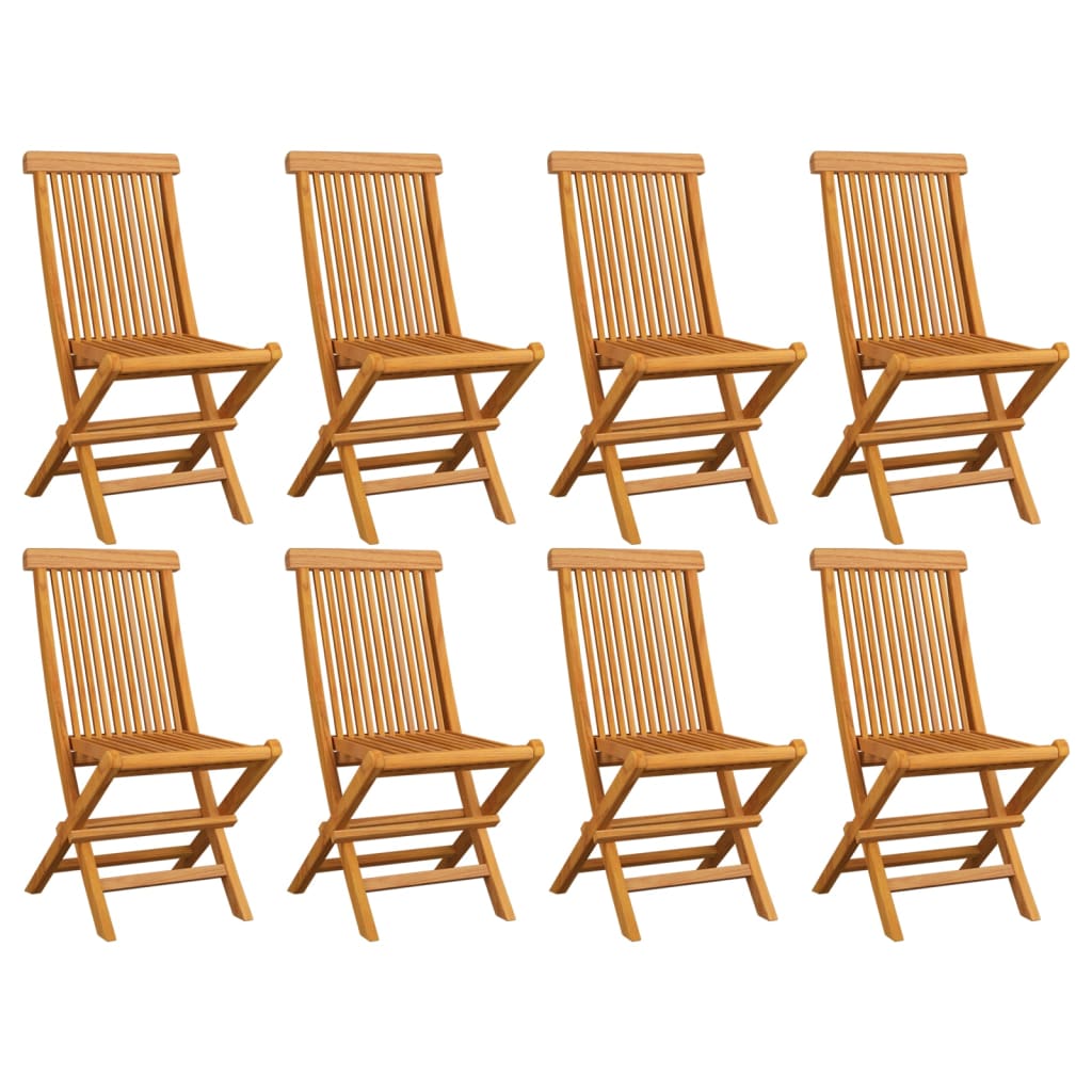 Klappstühle, 8-teilig, Massivholz Teakholz