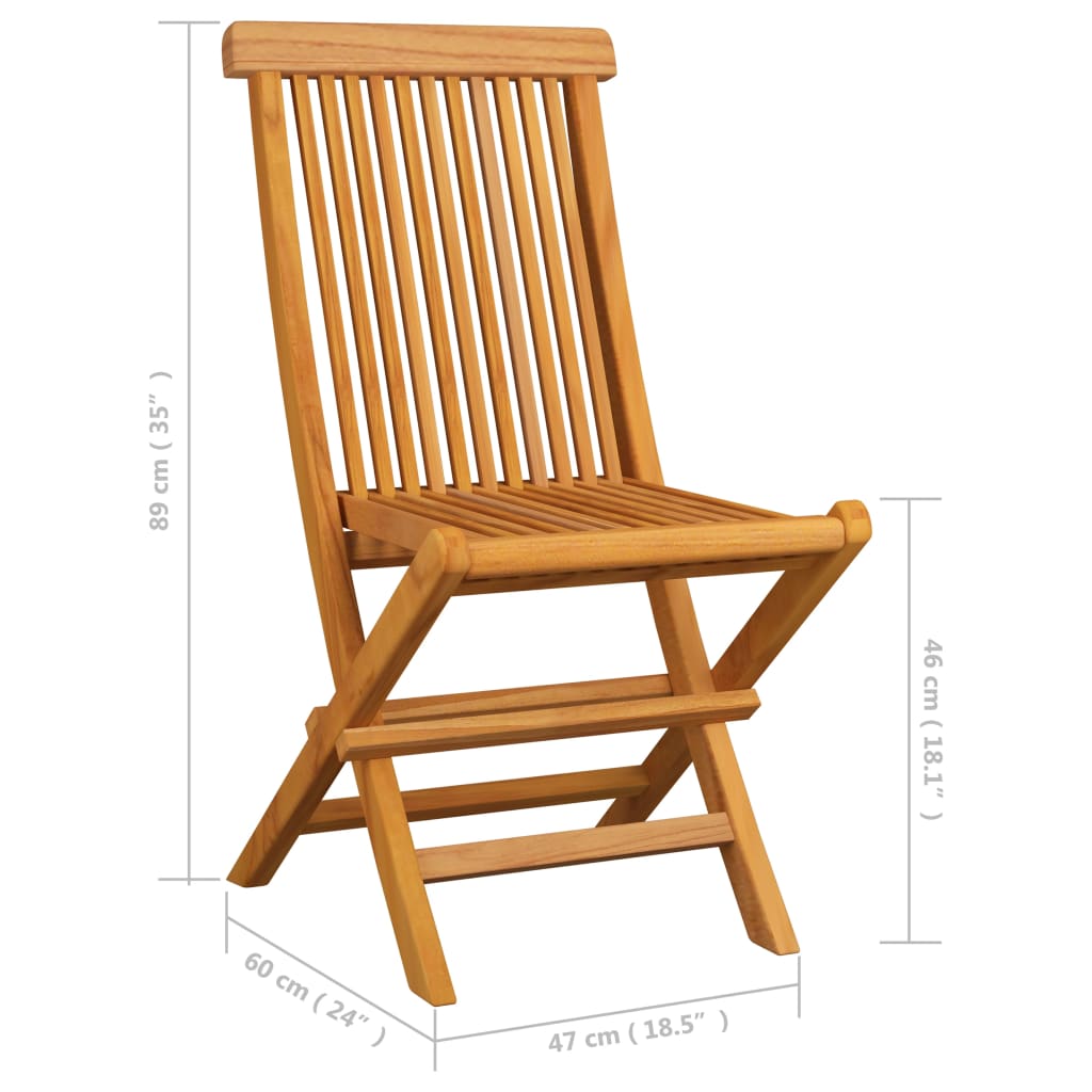 Klappstühle, 8-teilig, Massivholz Teakholz
