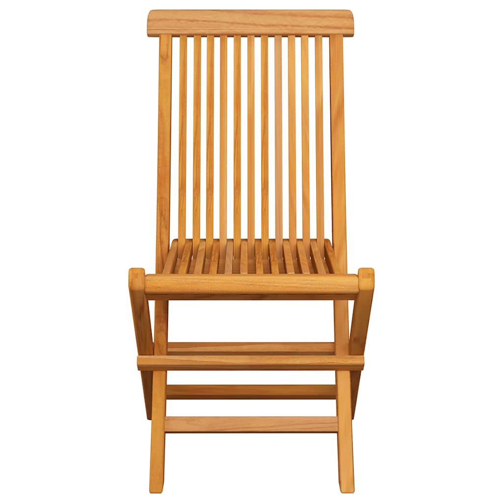 Klappstühle mit cremefarbenen Kissen, 8-teilig, Massivholz Teakholz