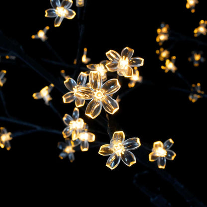 Christmas Tree 120 LEDs Warm White Light Cherry Blossom 150 cm (US only) - Untranslated