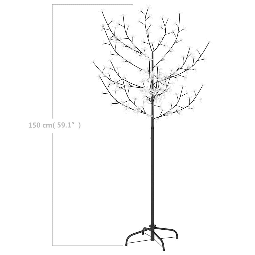 Christmas Tree 120 LEDs Warm White Light Cherry Blossom 150 cm (US only) - Untranslated