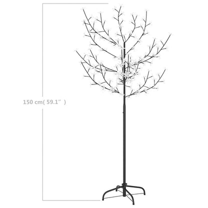 Christmas Tree 120 LEDs Warm White Light Cherry Blossom 150 cm (US only) - Untranslated