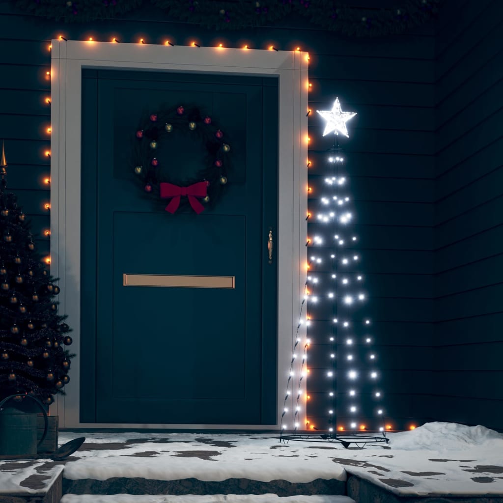 Christmas tree cone shape 84 LEDs decoration cold white 50x150 cm