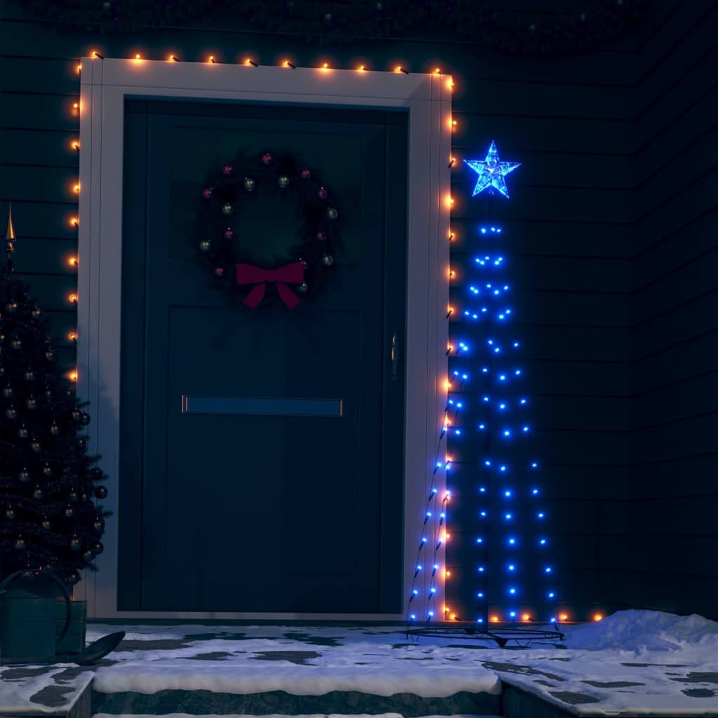 Christmas tree cone shape 84 LEDs decoration blue 50x150 cm