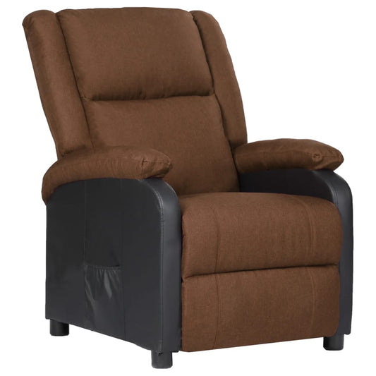 Relaxsessel Braun Kunstleder und Stoff