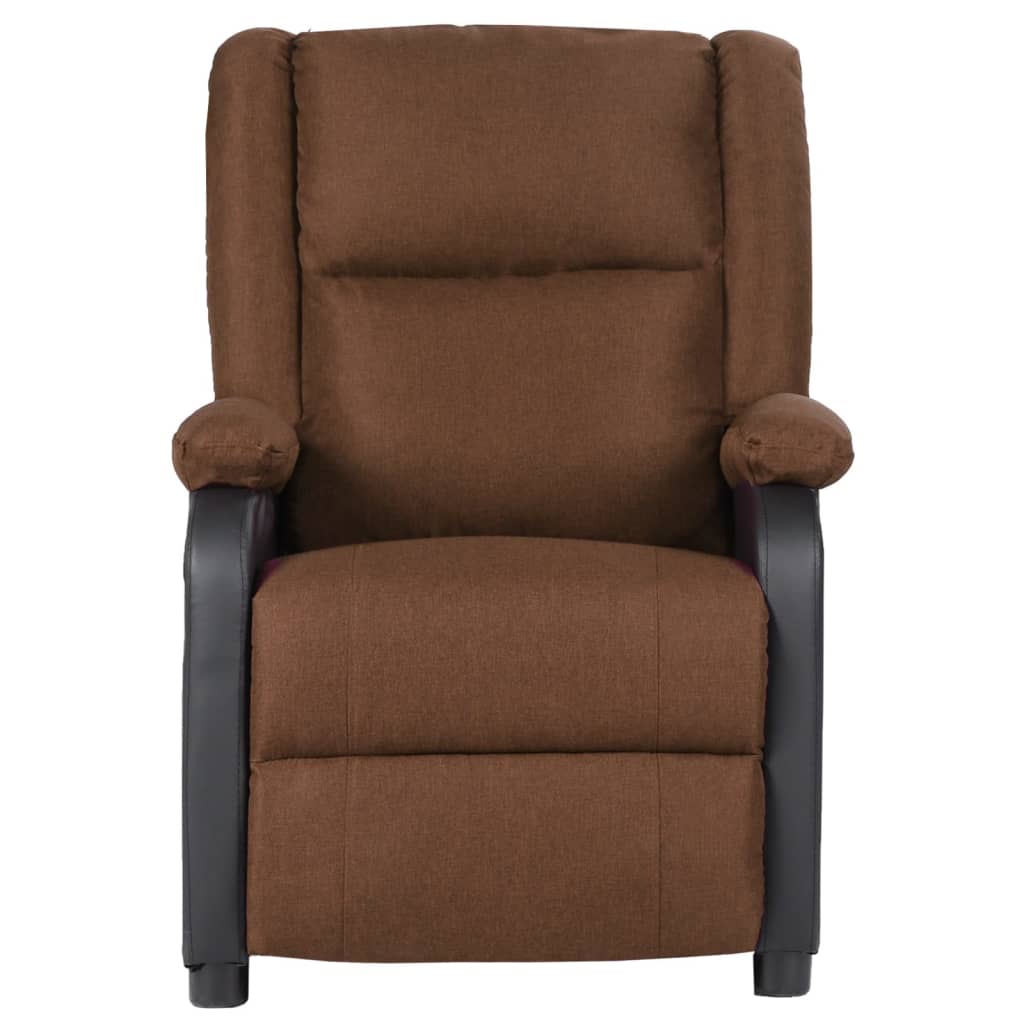 Relaxsessel Braun Kunstleder und Stoff