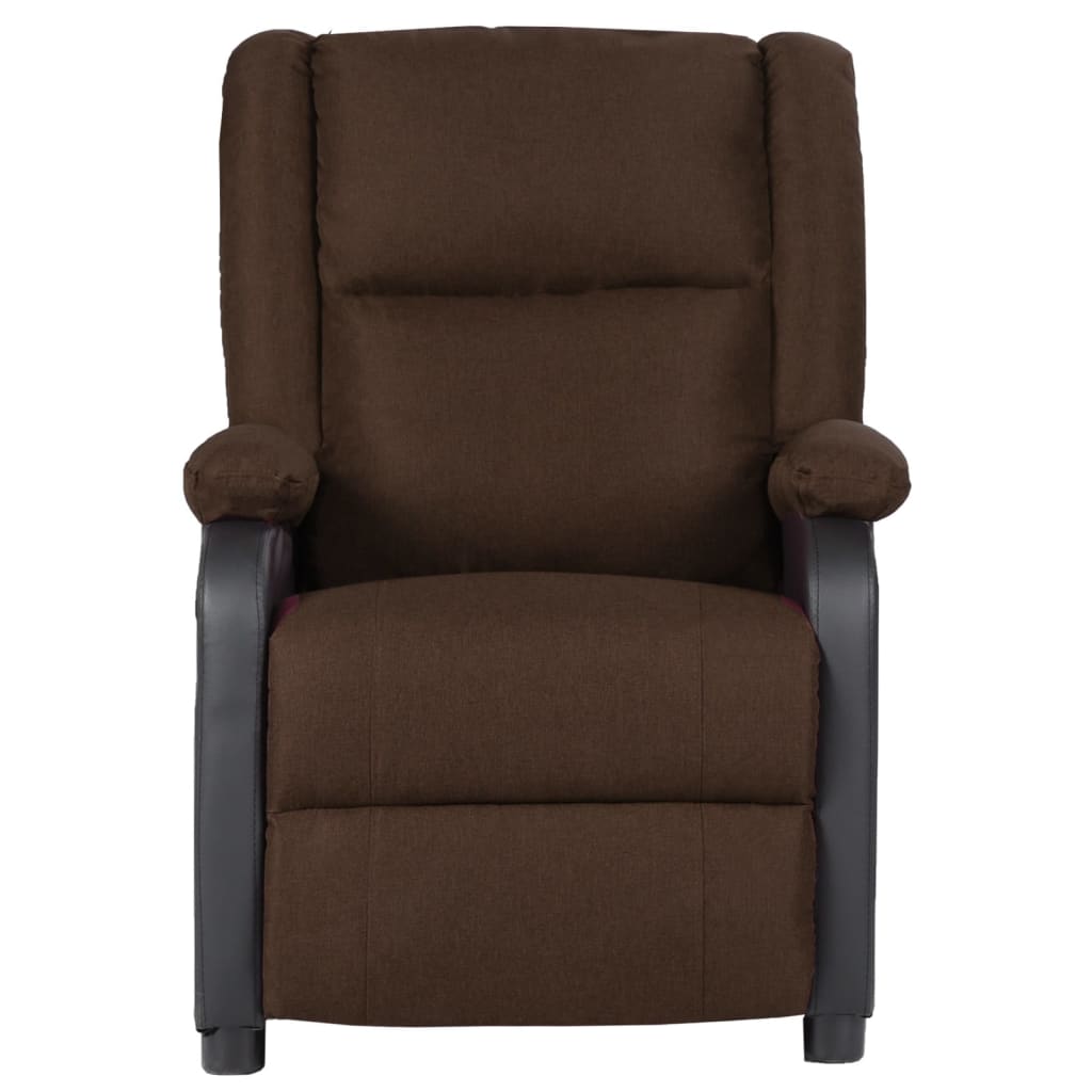 Relaxsessel Dunkelbraun Kunstleder und Stoff
