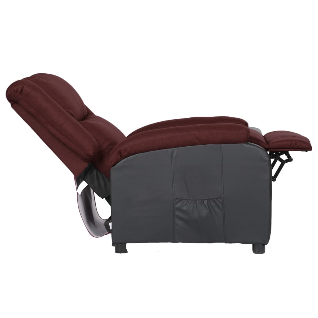 Relaxsessel Lila Kunstleder und Stoff