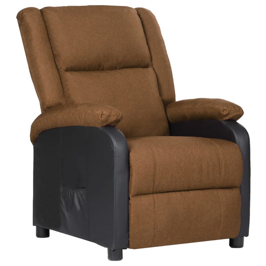 Relaxsessel Taupe Kunstleder und Stoff