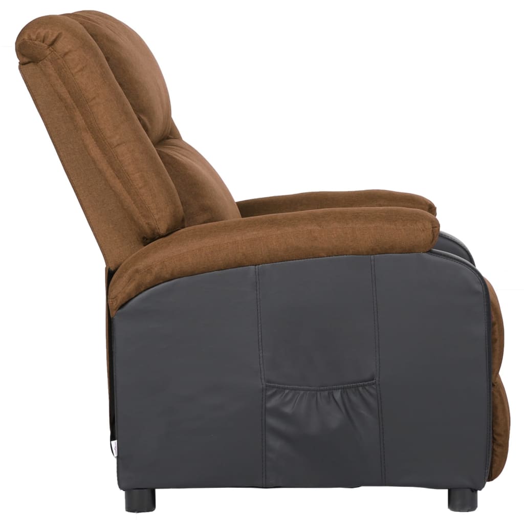Relaxsessel Taupe Kunstleder und Stoff