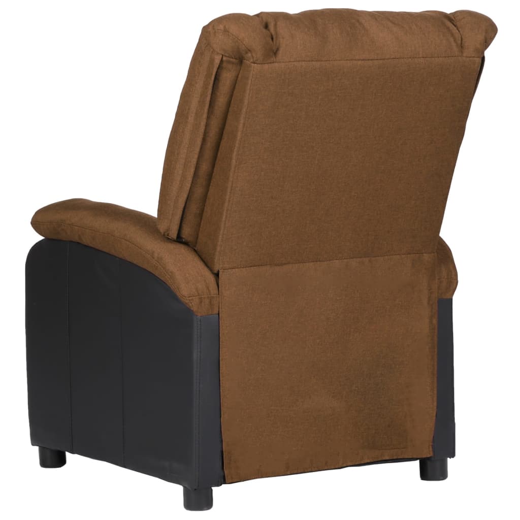 Relaxsessel Taupe Kunstleder und Stoff