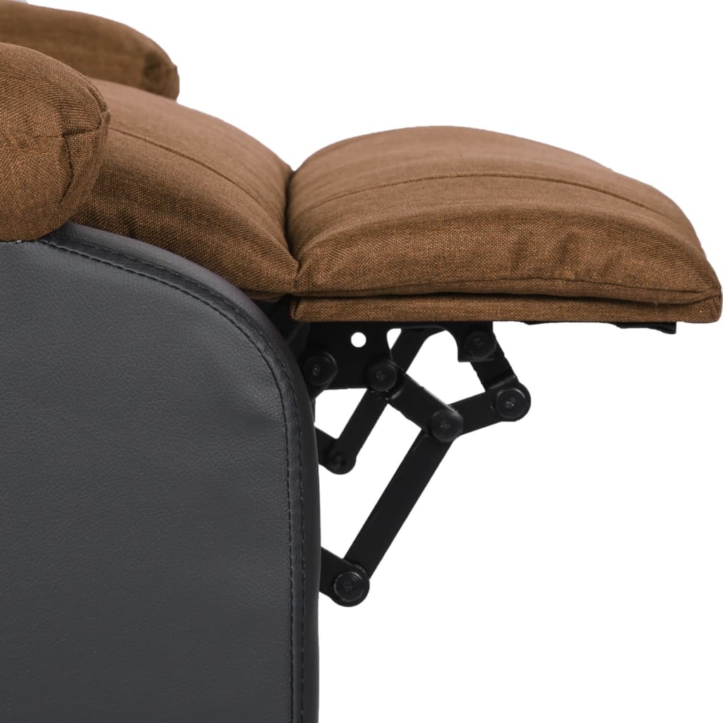 Relaxsessel Taupe Kunstleder und Stoff