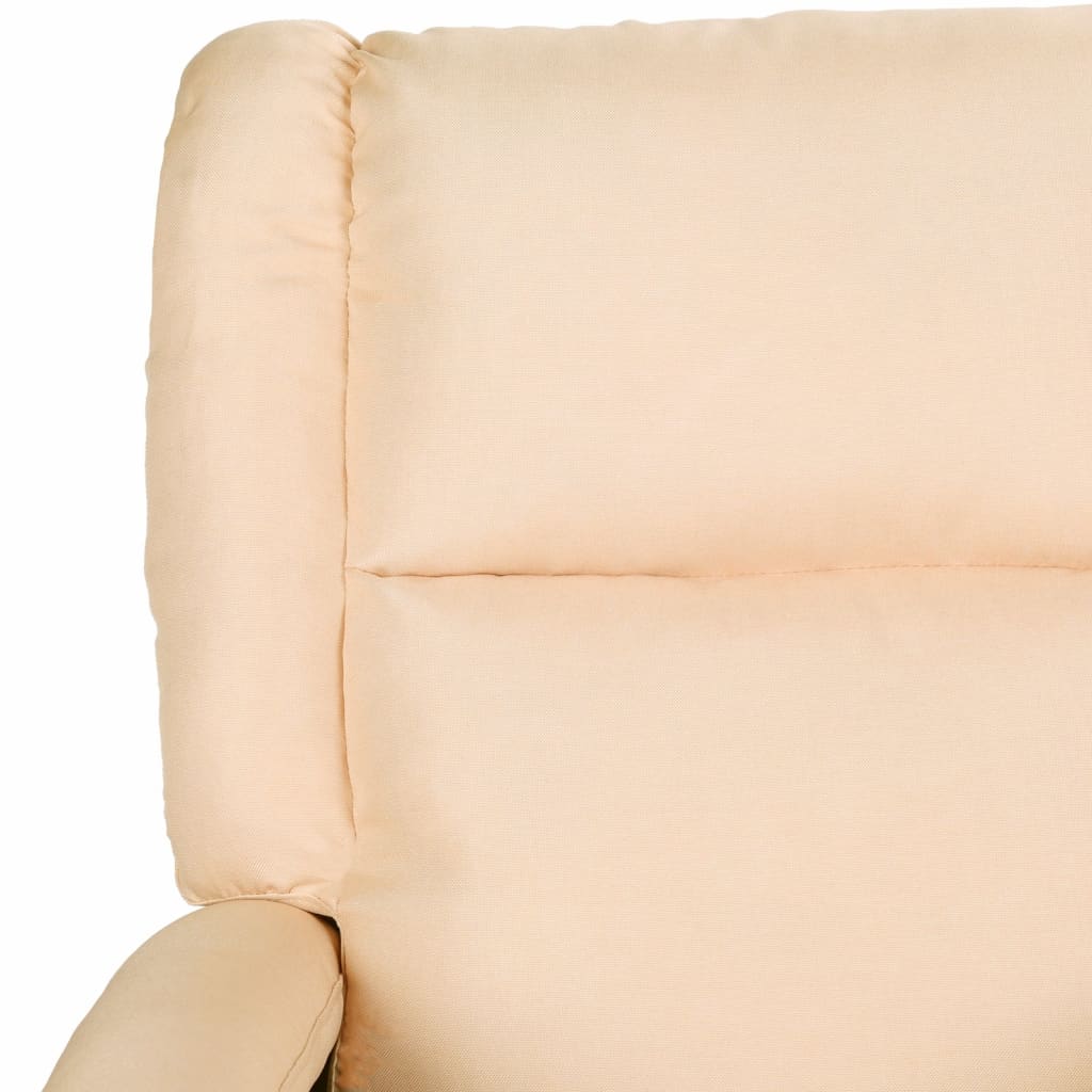 Relaxsessel Creme Kunstleder und Stoff