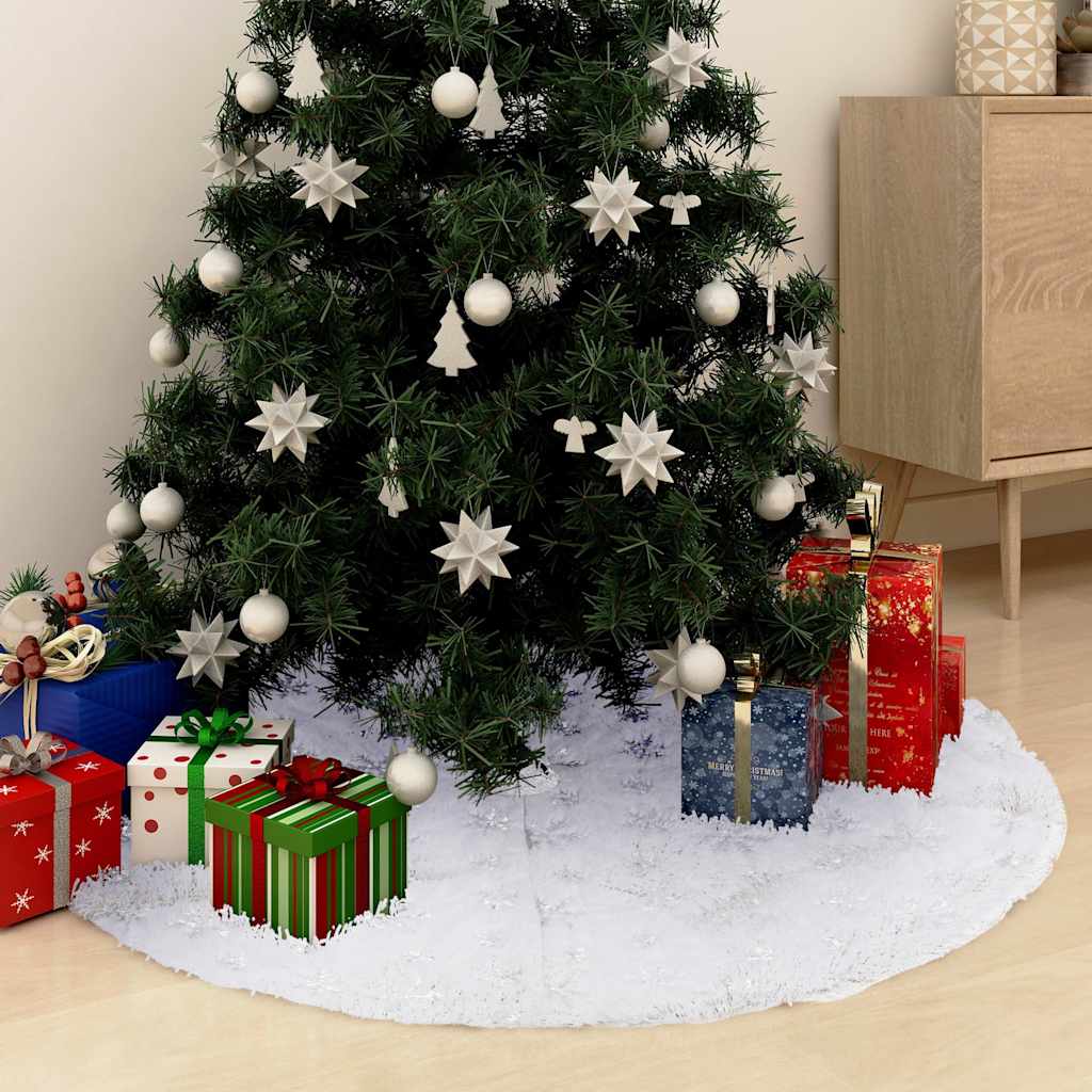Luxus-Weihnachtsbaumrock Weiß 122 cm Kunstfell
