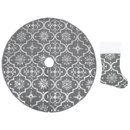 Luxus-Weihnachtsbaumdecke mit Socke Grau 122 cm Stoff