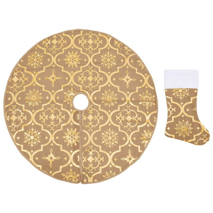 Luxus-Weihnachtsbaumdecke mit Socke Gelb 122 cm Stoff