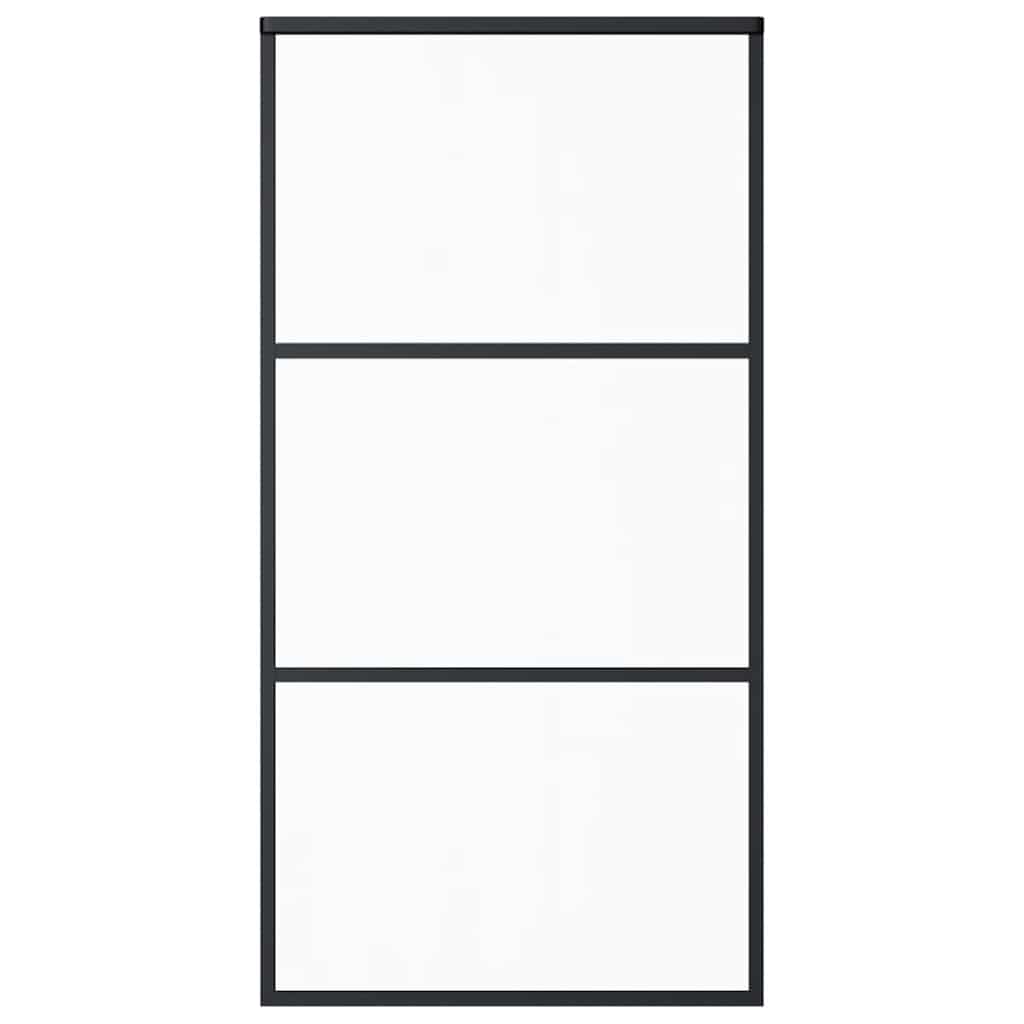 Schiebetür ESG-Glas und Aluminium 102x205 cm Schwarz