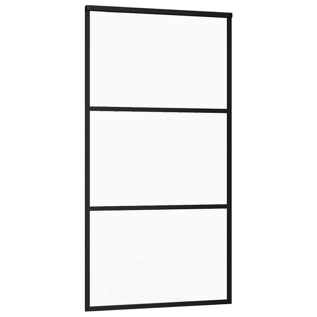 Schiebetür ESG-Glas und Aluminium 102x205 cm Schwarz