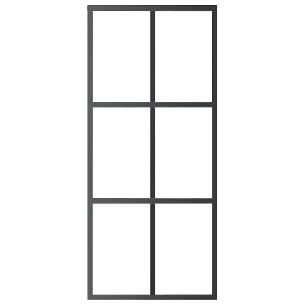 Schiebetür ESG-Glas und Aluminium 90x205 cm Schwarz