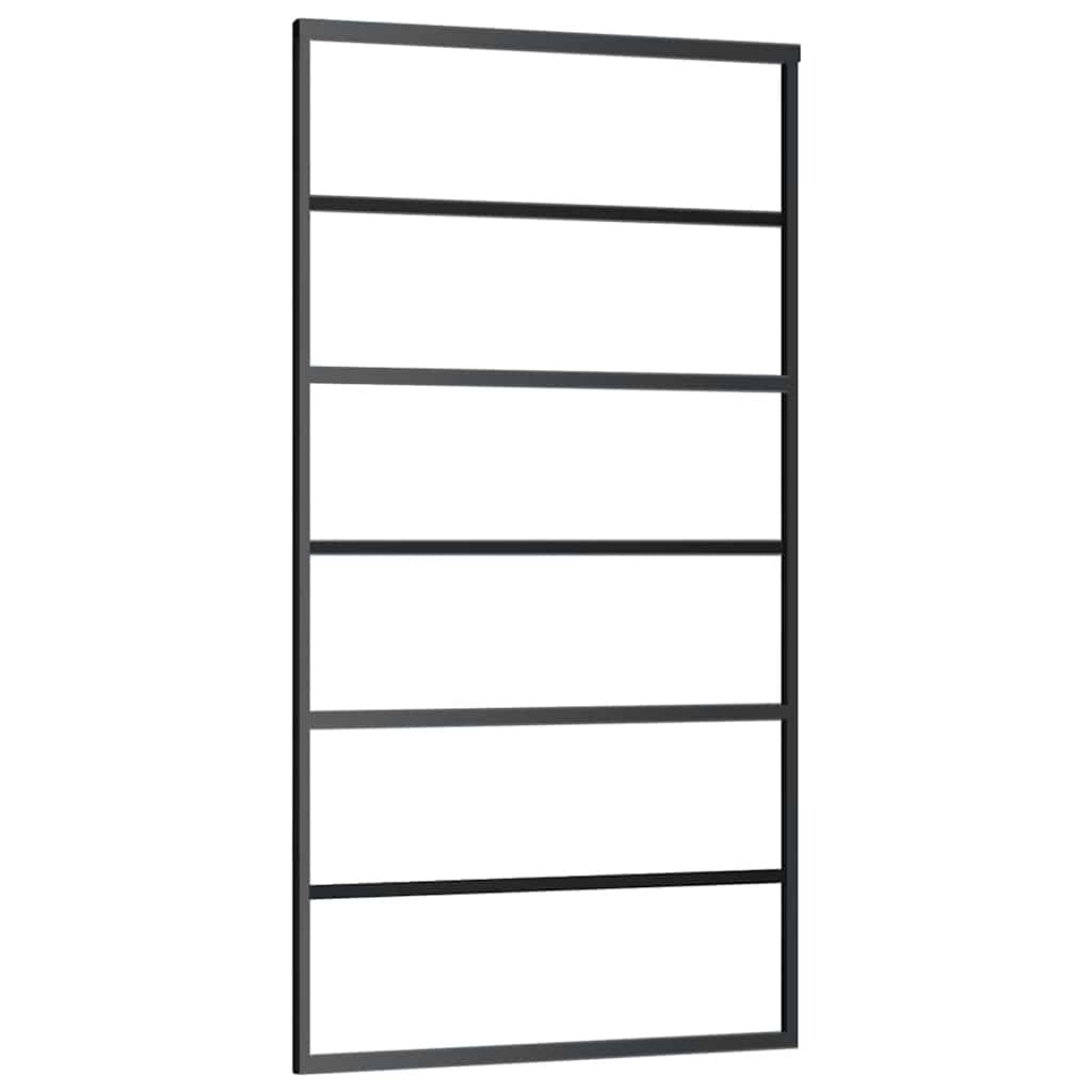 Schiebetür ESG-Glas und Aluminium 102x205 cm Schwarz