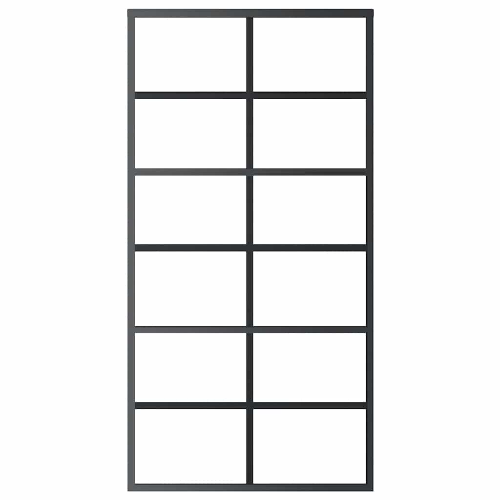 Schiebetür ESG-Glas und Aluminium 102x205 cm Schwarz