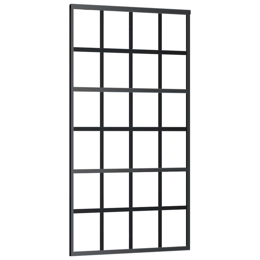 Schiebetür ESG-Glas und Aluminium 102x205 cm Schwarz