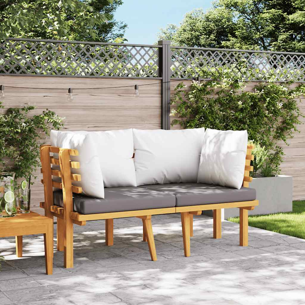 2-Sitzer-Gartensofa mit Kissen Massivholz Akazie