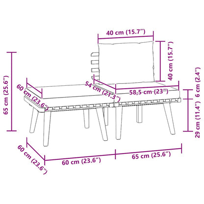 3-tlg. Garten-Lounge-Set mit Kissen Massivholz Akazie