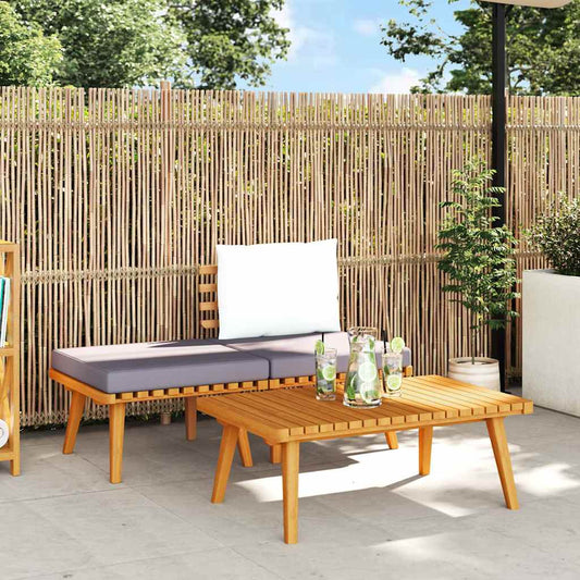 3-tlg. Garten-Lounge-Set mit Kissen Massivholz Akazie