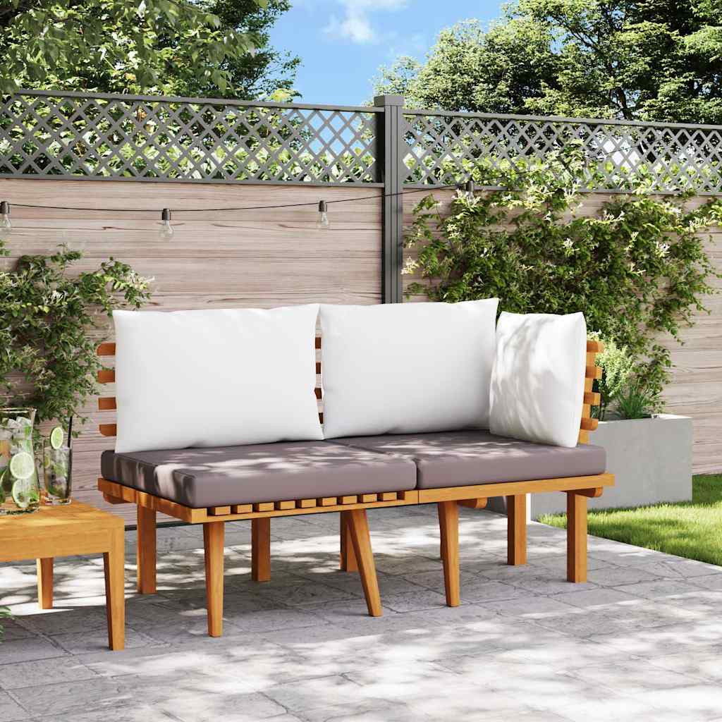 2-tlg. Garten-Lounge-Set mit Kissen Massivholz Akazie