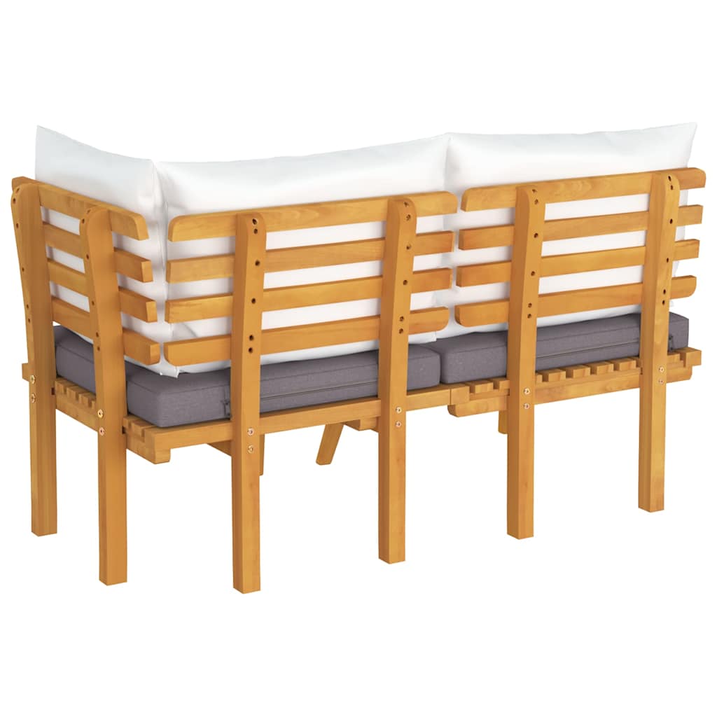 2-tlg. Garten-Lounge-Set mit Kissen Massivholz Akazie