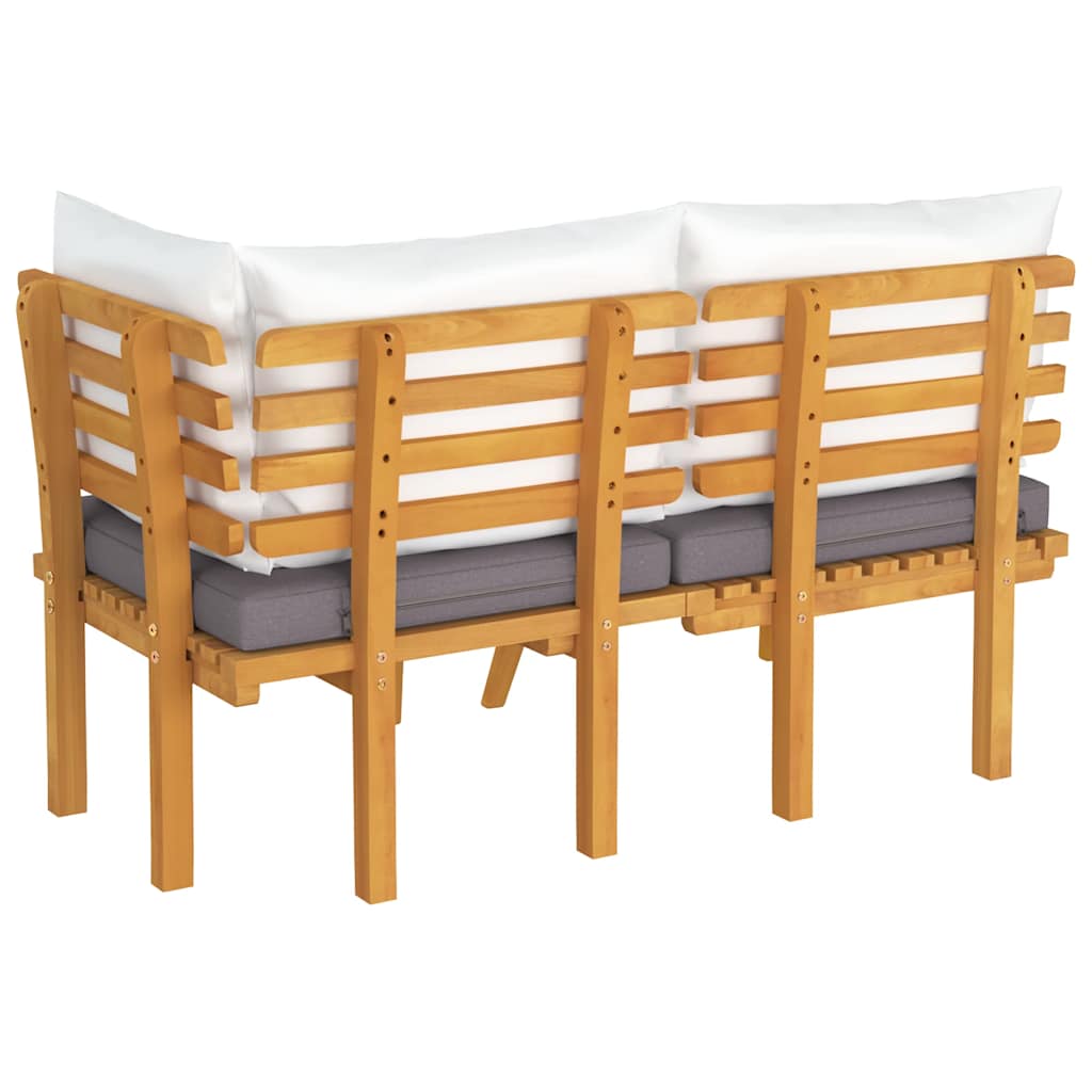 2-tlg. Garten-Lounge-Set mit Kissen Massivholz Akazie