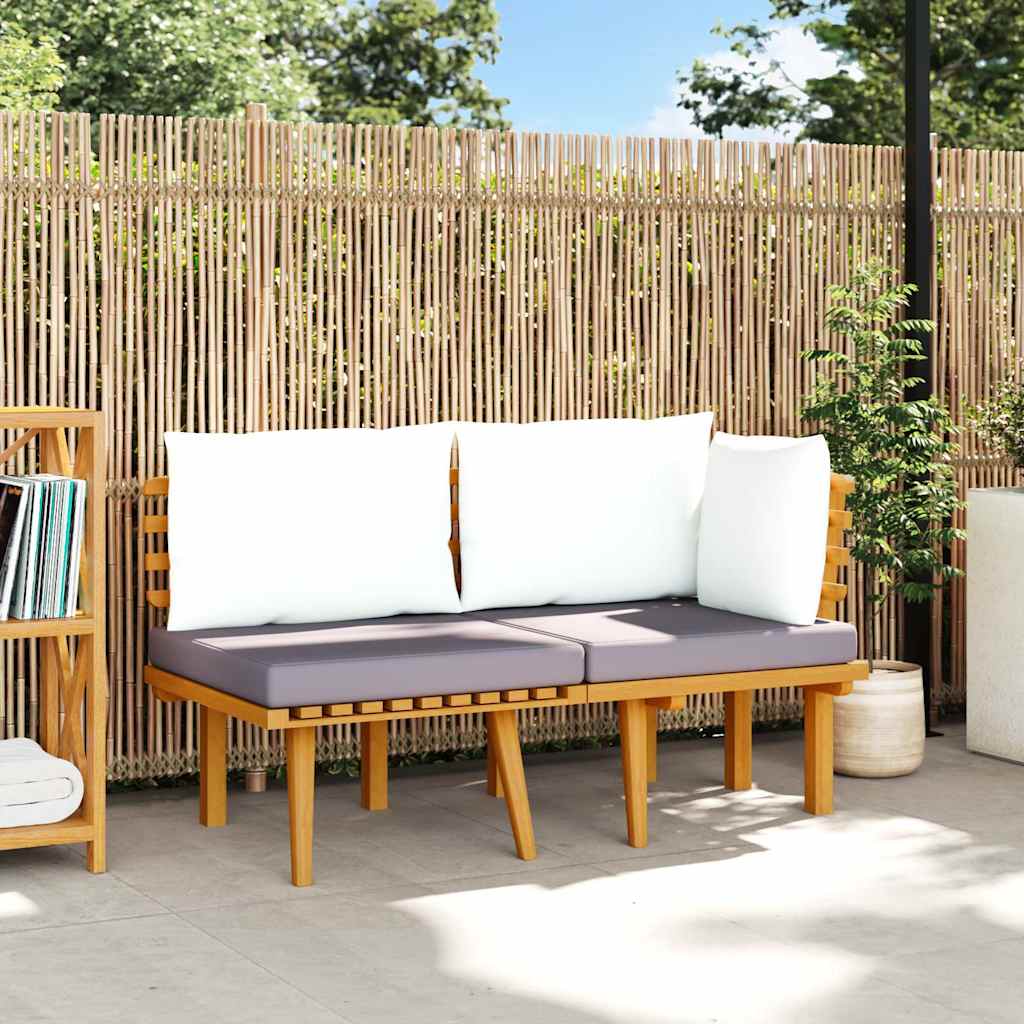 2-tlg. Garten-Lounge-Set mit Kissen Massivholz Akazie