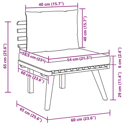 2-tlg. Garten-Lounge-Set mit Kissen Massivholz Akazie