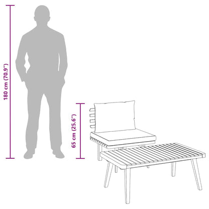 2-tlg. Garten-Lounge-Set mit Kissen Massivholz Akazie